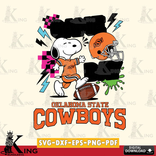 Oklahoma State Cowboys Snoopy Game day SVG, Cricut, Cut file  , Digital Download , Instant Download, Peanuts svg, NCAA svg, Football svg, Sport svg