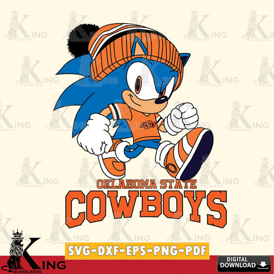 Printable art of Oklahoma State Cowboys Sonic Football PNG clipart for sublimation printing and graphic design
