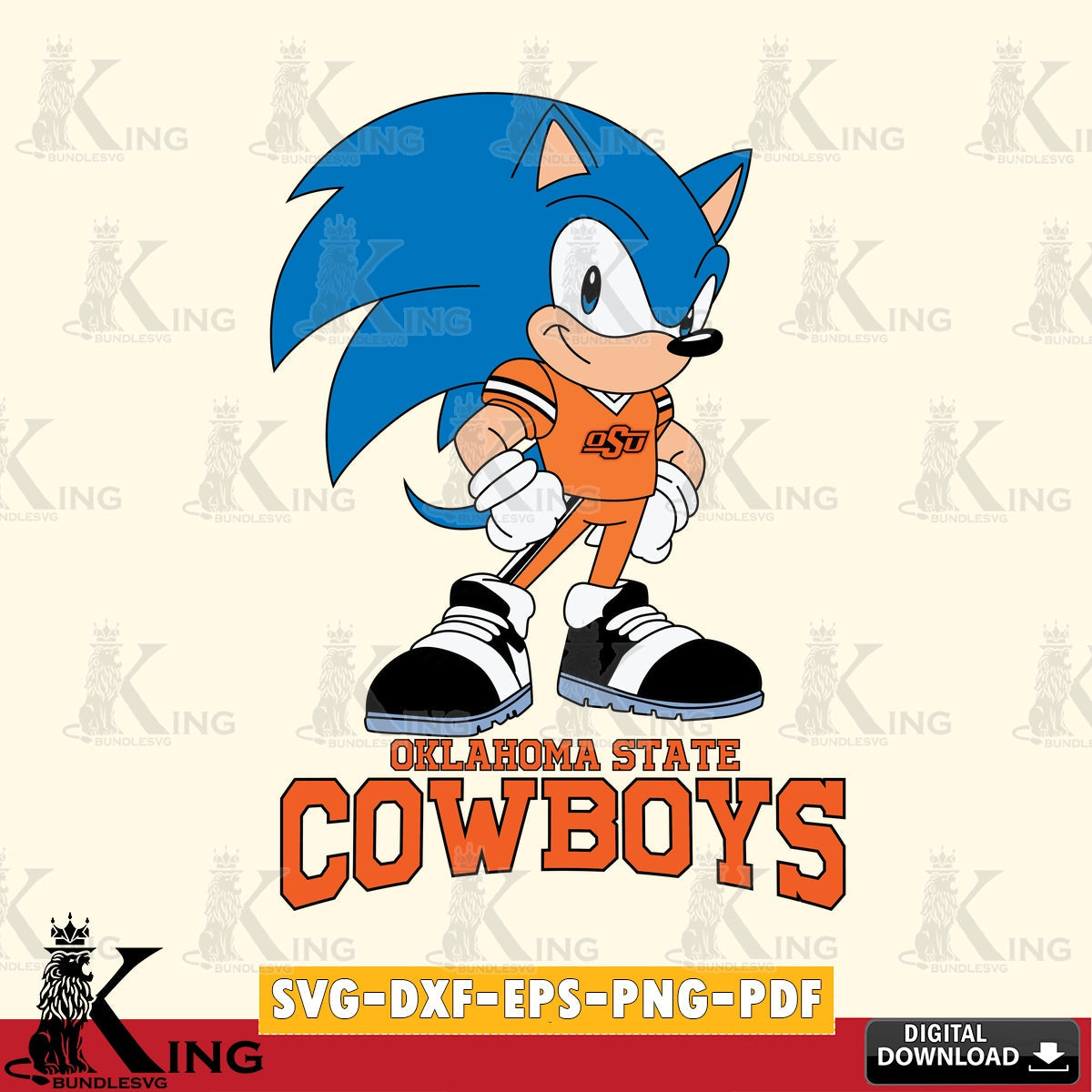 Oklahoma State Cowboys Sonic Football Star Mascot SVG file, Vector , Digital Download , PDF File , Instant Download