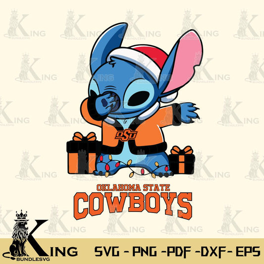 Oklahoma State Cowboys Stitch Merry Christmas Svg Eps Dxf Png File, Digital Download