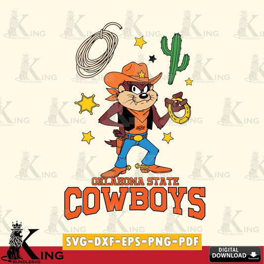 Oklahoma State Cowboys Taz Cowboy Western SVG file, Cut file  , Digital Download , Instant Download, Taz svg, NCAA svg