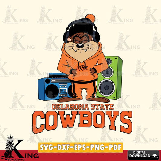 Oklahoma State Cowboys Taz Hip Hop SVG file, Cut file  , Digital Download , Instant Download, Taz svg, NCAA svg