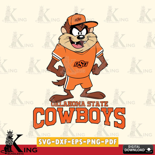 Oklahoma State Cowboys Taz Standing Pose SVG file, Cut file  , Digital Download , Instant Download, Taz svg, NCAA svg