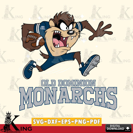 Old Dominion Monarchs Angry Taz Football SVG file, Cut file  , Digital Download , Instant Download, Taz svg, NCAA svg