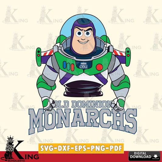 Stylish representation of Old Dominion Monarchs Buzz Lightyear Football, high-quality vector for DIY scrapbooking and home decor