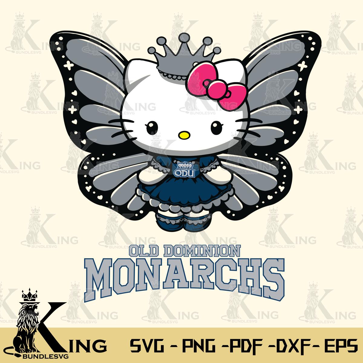 Old Dominion Monarchs Kitty Wings & Flowers Svg Eps Dxf Png File, Digital Download