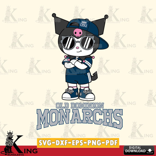 Old Dominion Monarchs Kuromi Football Jersey SVG file, Cricut, Cut file  , Digital Download , Instant Download, Sanrio svg, Clipart