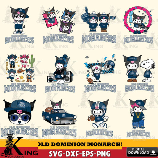Old Dominion Monarchs Kuromi Football Jersey NCAA Bundle SVG file, Cricut, Cut file  , Digital Download , Instant Download, Sanrio svg, Clipart