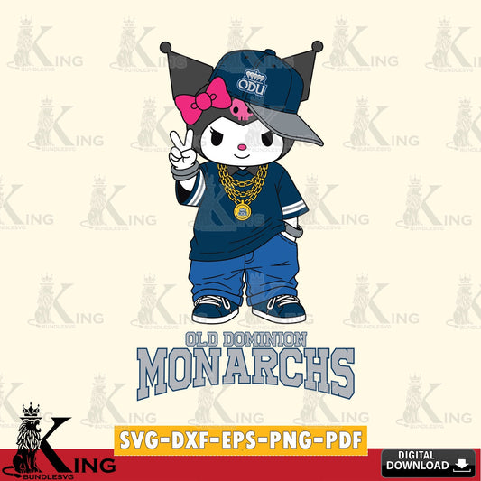 Old Dominion Monarchs Kuromi Streetwear Style SVG file, Cricut, Cut file  , Digital Download , Instant Download, Sanrio svg, Clipart