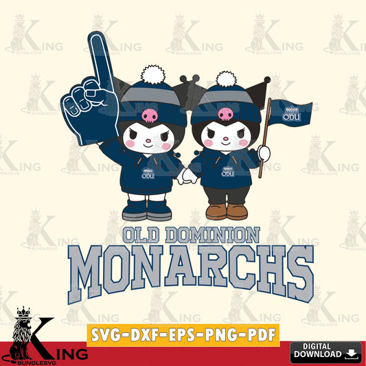 Old Dominion Monarchs Kuromi rugby Fan SVG file, Cricut, Cut file  , Digital Download , Instant Download, Sanrio svg, Clipart