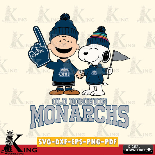 Old Dominion Monarchs Peanuts Fan Gear SVG, Cricut, Cut file  , Digital Download , Instant Download, Peanuts svg, NCAA svg, Football svg, Sport svg