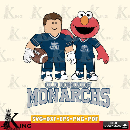 Old Dominion Monarchs Roblox & Elmo Football SVG file , NCAA Cricut,  File cut , Digital Download , PDF File