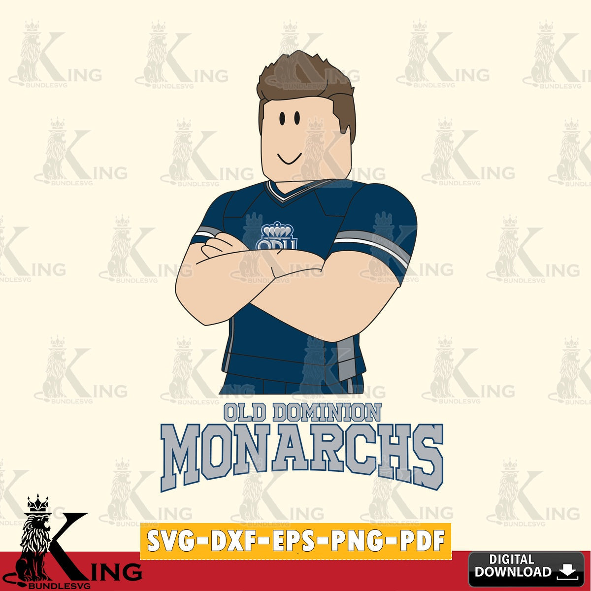 Old Dominion Monarchs Roblox Football SVG file , NCAA Cricut,  File cut , Digital Download , PDF File