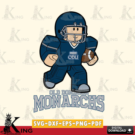 Digital download featuring Old Dominion Monarchs Roblox player rugby, a high-quality vector for DIY scrapbooking and home decor