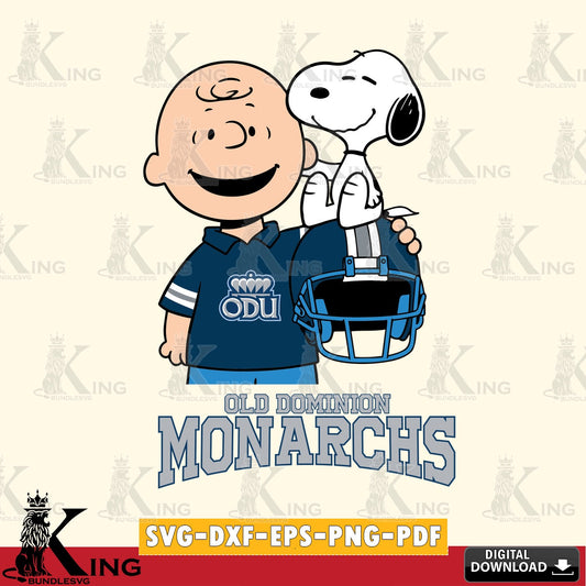 Old Dominion Monarchs Snoopy On Helmet SVG, Cricut, Cut file  , Digital Download , Instant Download, Peanuts svg, NCAA svg, Football svg, Sport svg