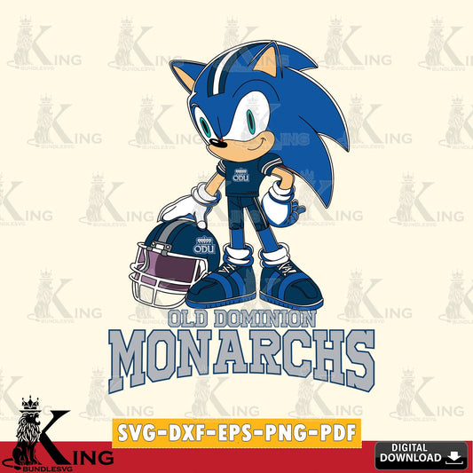 Vector design showing Old Dominion Monarchs sonic player football as a digital download for Cricut Maker and paper crafts