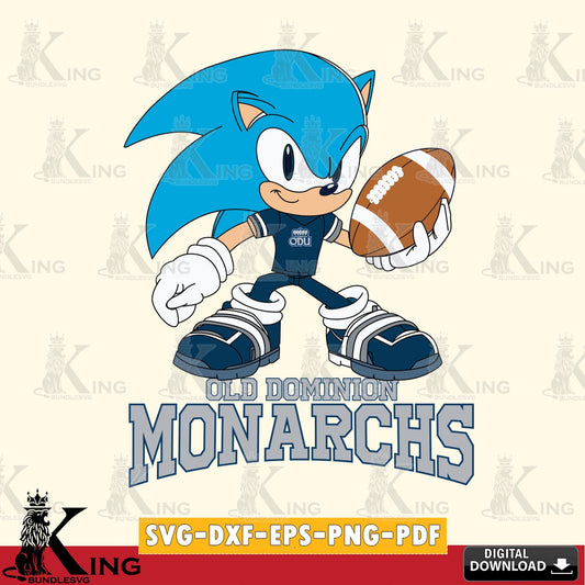 Custom design featuring Old Dominion Monarchs Sonic Rugby, a cut file ideal for vinyl projects and T-shirt printing