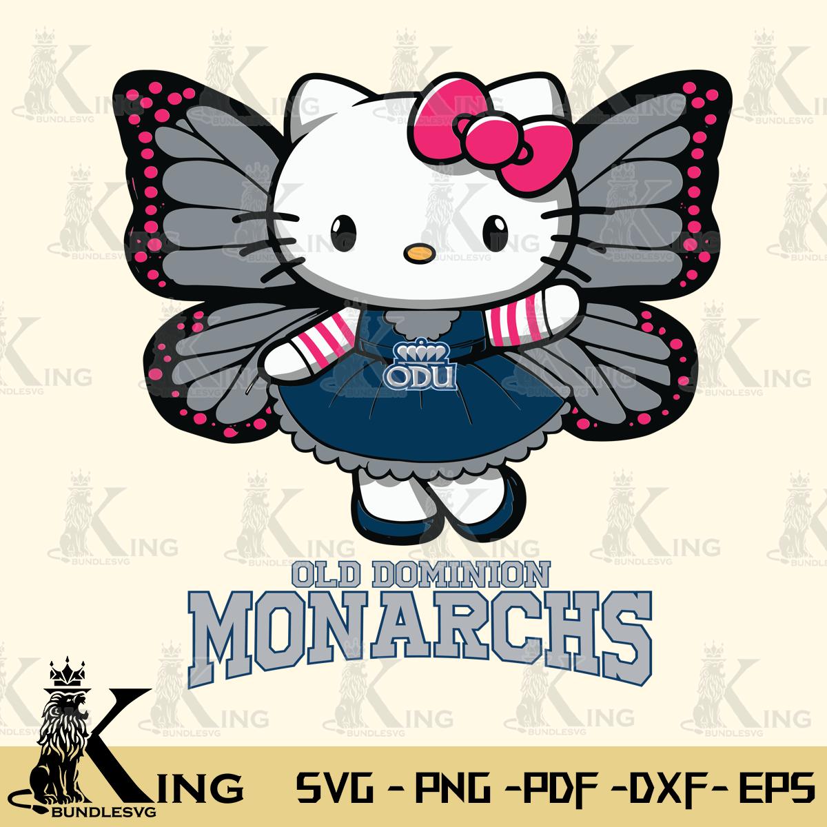 Old Dominion Monarchs Whimsical Kitty Wings Svg Eps Dxf Png File, Digital Download