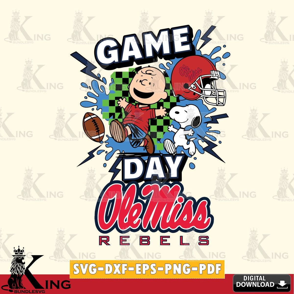 Ole Miss Rebels Game Day Peanuts SVG, Cricut, Cut file  , Digital Download , Instant Download, Peanuts svg, NCAA svg, Football svg, Sport svg