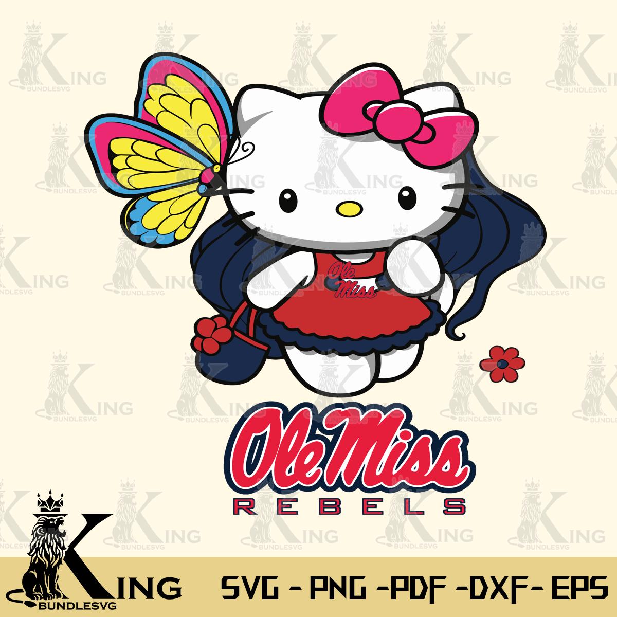 Ole Miss Rebels Kitty Cartoon Svg Eps Dxf Png File, Digital Download