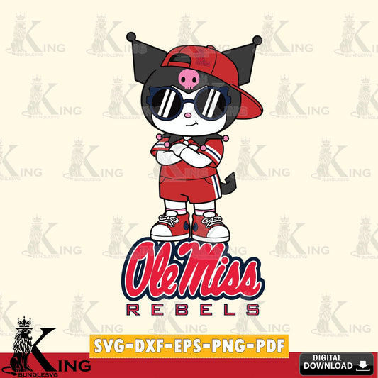Ole Miss Rebels Kuromi Football Jersey SVG file, Cricut, Cut file  , Digital Download , Instant Download, Sanrio svg, Clipart