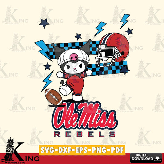 Ole Miss Rebels Kuromi Game Day SVG file, Cricut, Cut file  , Digital Download , Instant Download, Sanrio svg, Clipart