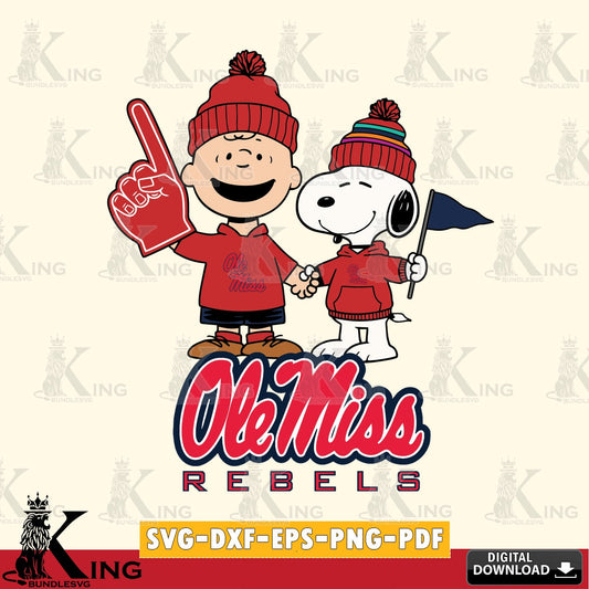Ole Miss Rebels Peanuts Fan Gear SVG, Cricut, Cut file  , Digital Download , Instant Download, Peanuts svg, NCAA svg, Football svg, Sport svg