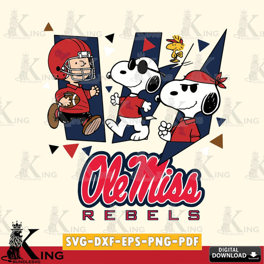 Ole Miss Rebels Peanuts Joe Cool SVG, Cricut, Cut file  , Digital Download , Instant Download, Peanuts svg, NCAA svg, Football svg, Sport svg