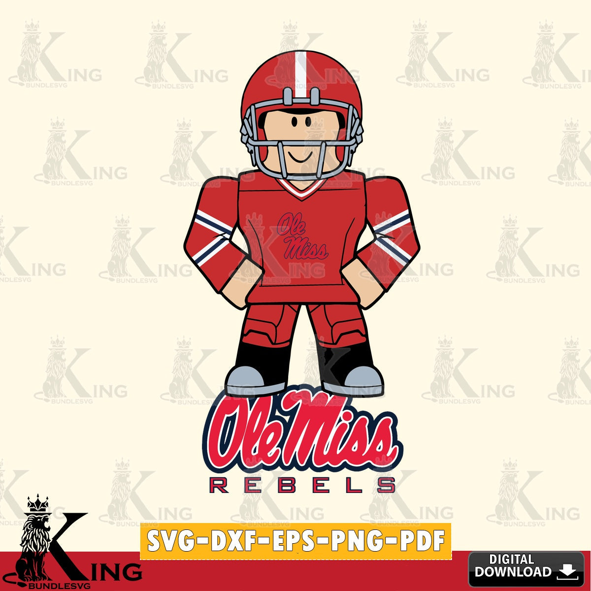 Ole Miss Rebels Roblox Cool Football SVG file , NCAA Cricut,  File cut , Digital Download , PDF File