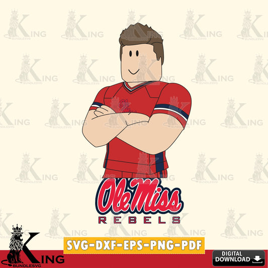 Ole Miss Rebels Roblox Football SVG file , NCAA Cricut,  File cut , Digital Download , PDF File