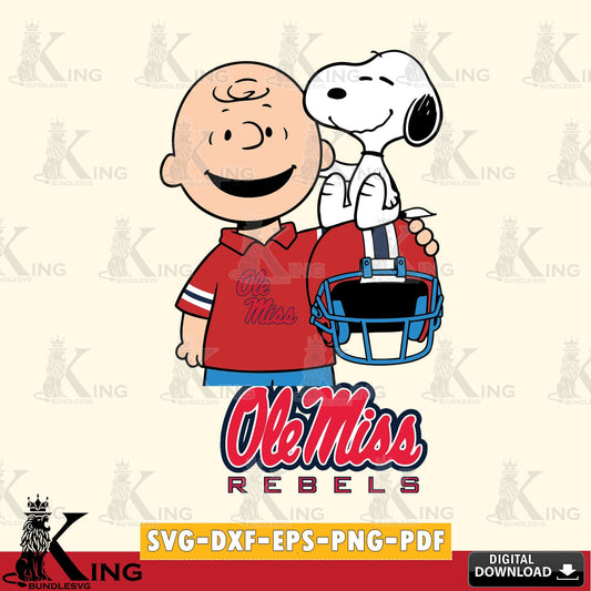 Ole Miss Rebels Snoopy On Helmet SVG, Cricut, Cut file  , Digital Download , Instant Download, Peanuts svg, NCAA svg, Football svg, Sport svg