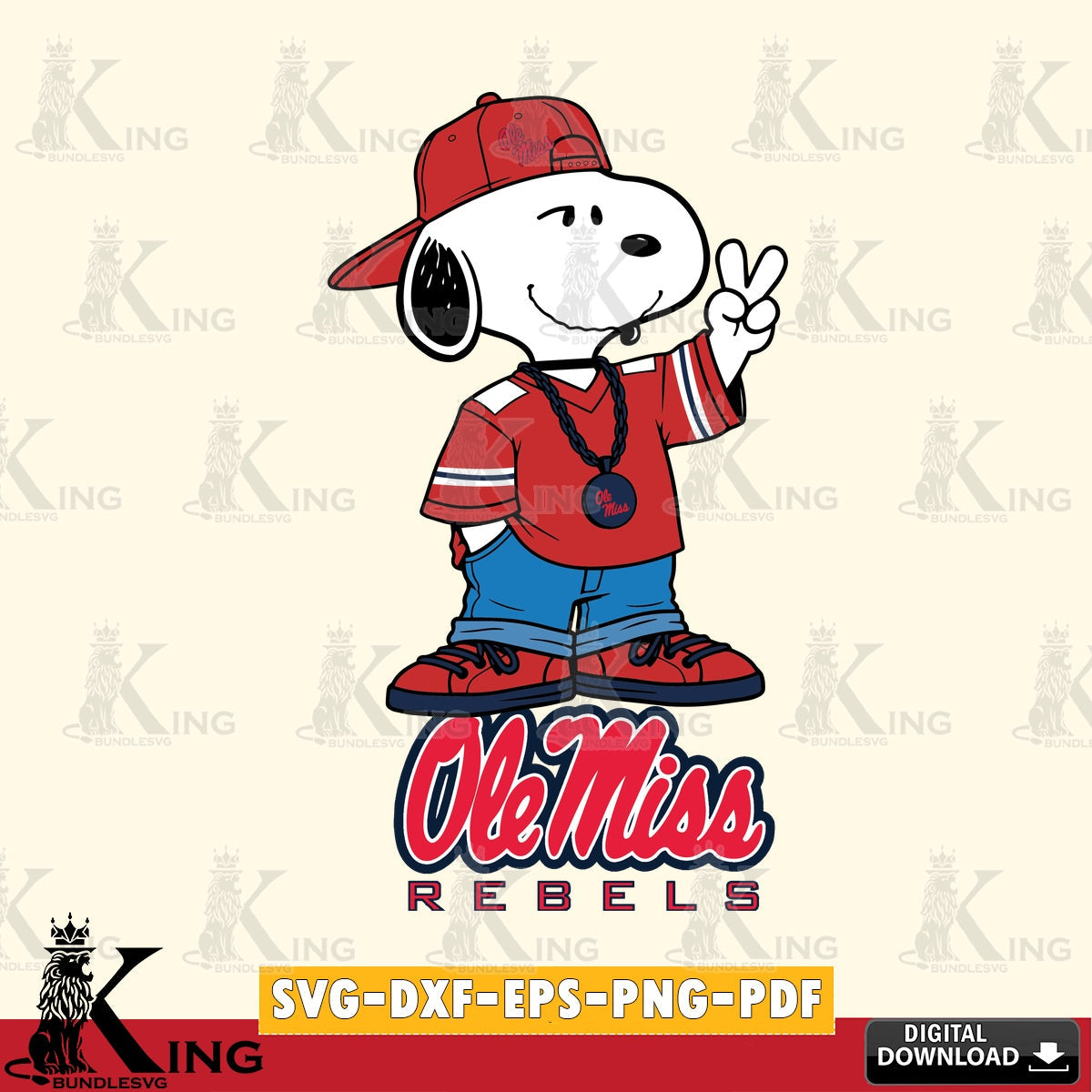 Ole Miss Rebels Snoopy Say hi SVG, Cricut, Cut file  , Digital Download , Instant Download, Peanuts svg, NCAA svg, Football svg, Sport svg