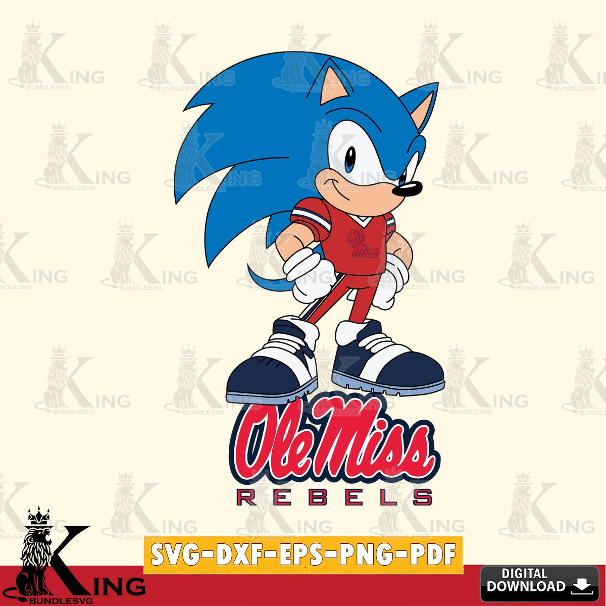 Ole Miss Rebels Sonic Football Star Mascot SVG file, Vector , Digital Download , PDF File , Instant Download