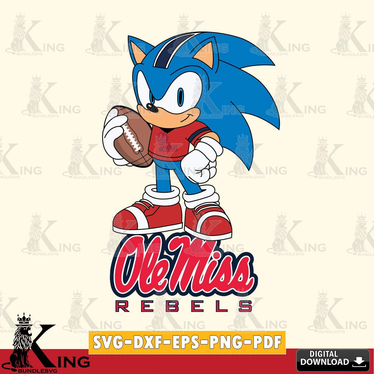 Creative design featuring Ole Miss Rebels Sonic Game Day Ready, a digital download for Cricut Maker and paper crafts