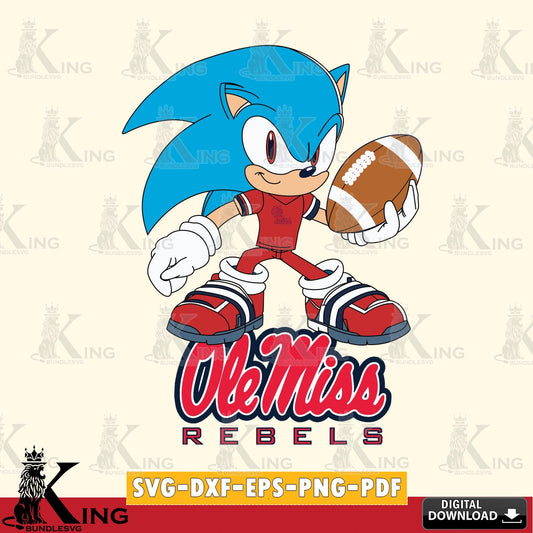 Ole Miss Rebels Sonic Rugby SVG file, Vector , Digital Download , PDF File , Instant Download