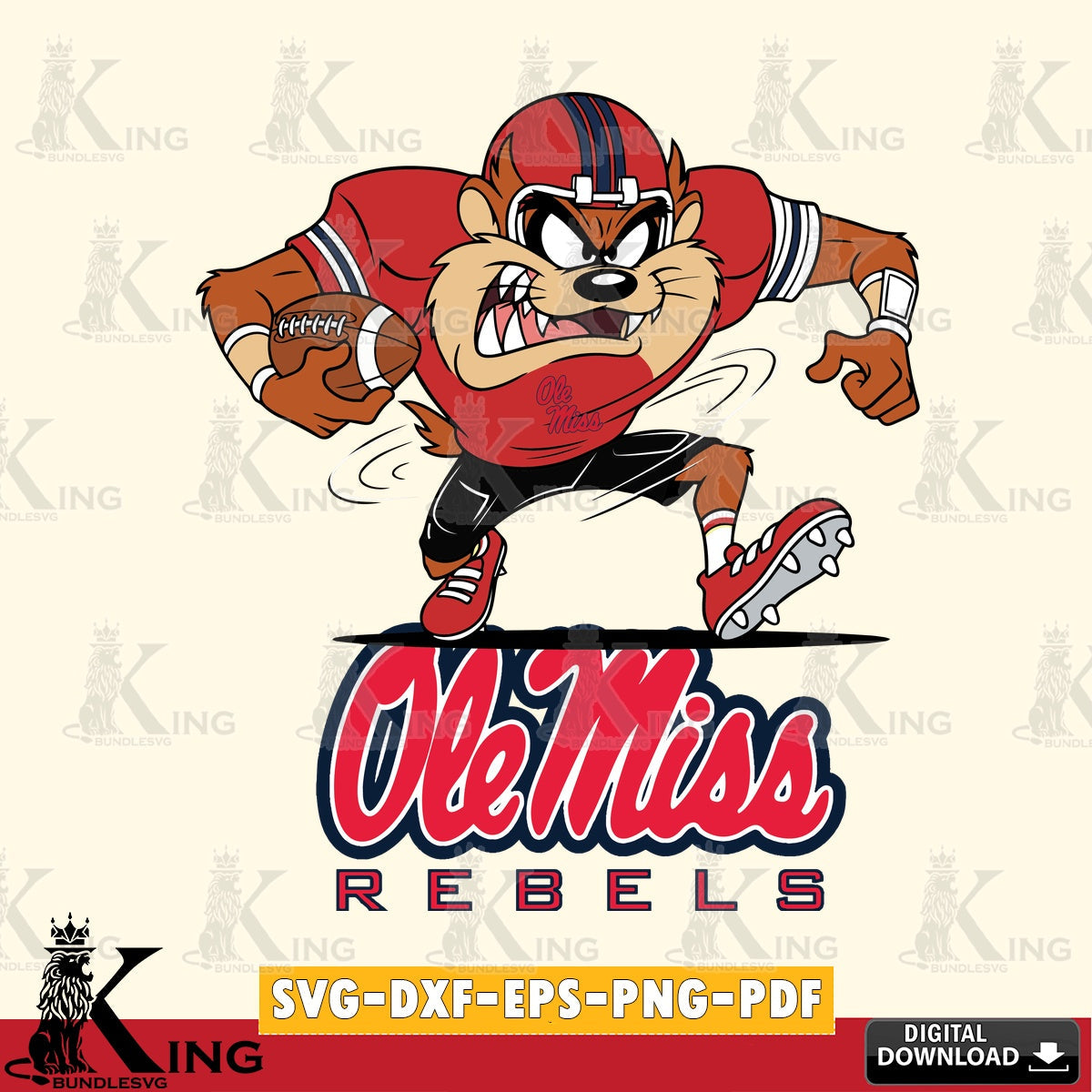 Ole Miss Rebels Taz Football Helmet SVG file, Cut file  , Digital Download , Instant Download, Taz svg, NCAA svg