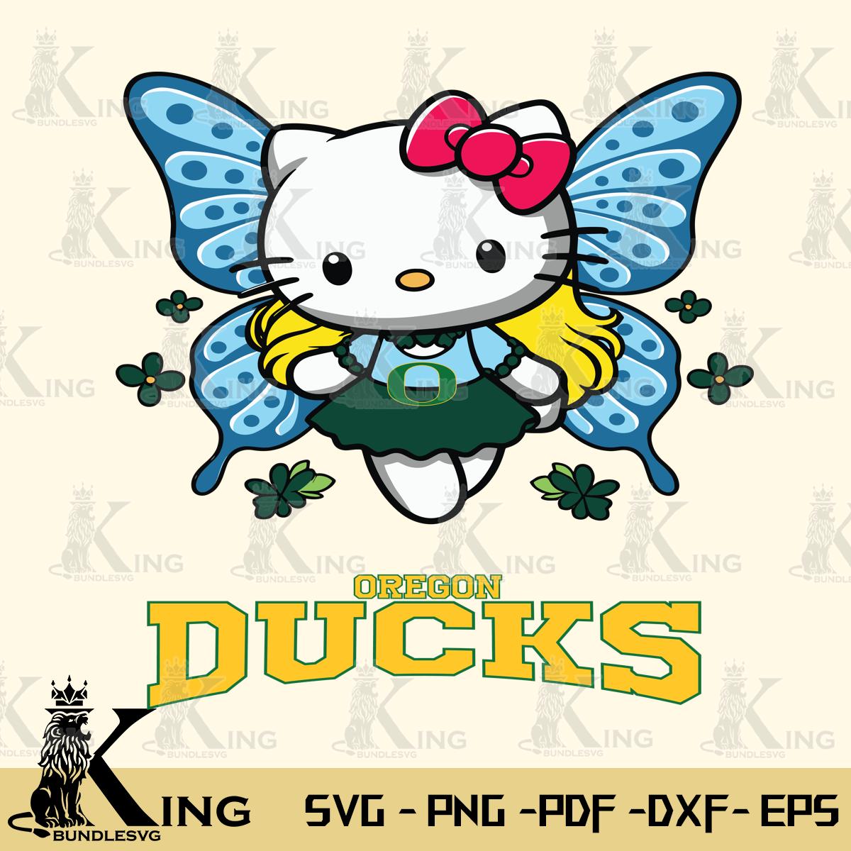 Oregon Ducks Butterfly Kitty Charm Svg Eps Dxf Png File, Digital Download