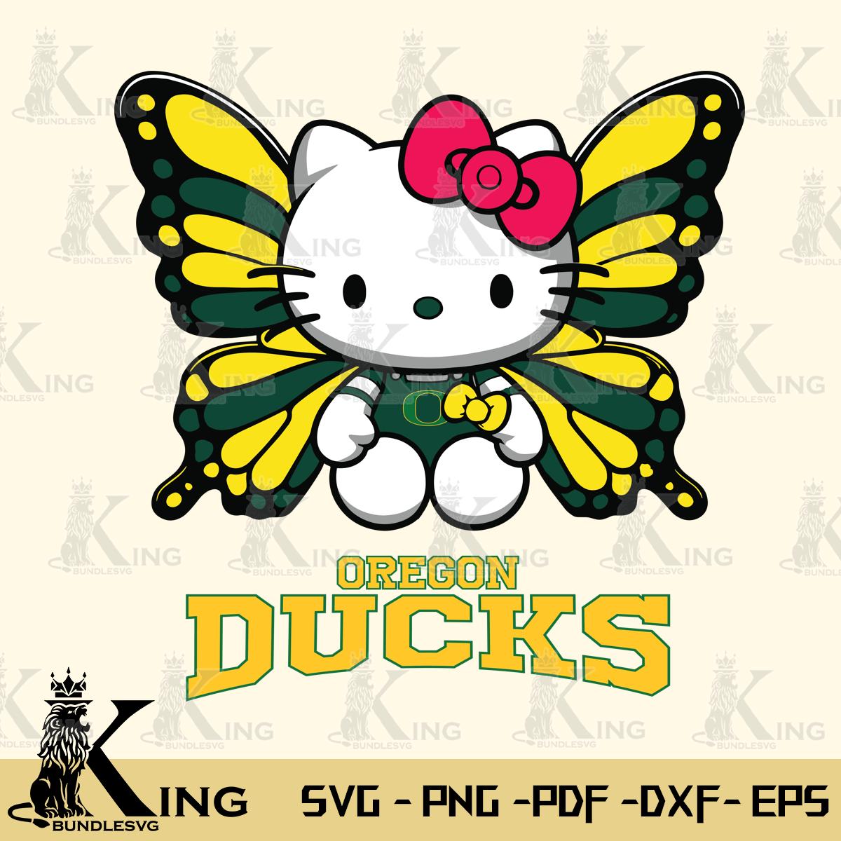 Oregon Ducks Butterfly Kitty Delight Svg Eps Dxf Png File, Digital Download