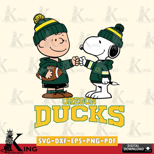 Oregon Ducks CharlieBrown Football Fist Bump SVG, Cricut, Cut file  , Digital Download , Instant Download, Peanuts svg, NCAA svg, Football svg, Sport svg