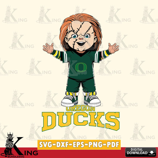 Digital clipart of Oregon Ducks Chucky Football, NCAA file cut, digital download for Cricut Maker and paper crafts.