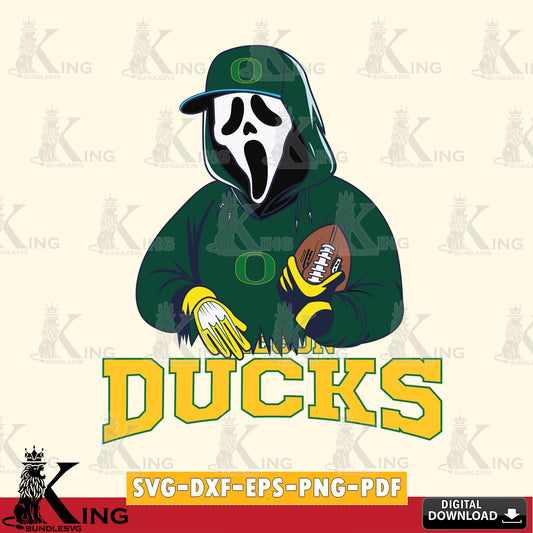 Digital download featuring an Oregon Ducks Ghostface Scream football player, a digital file for silhouette cameo and cricut