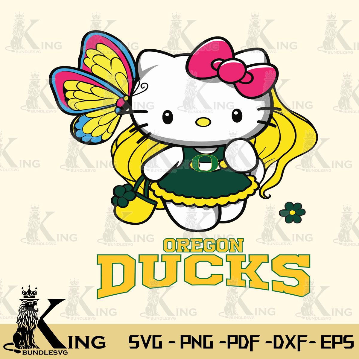 Oregon Ducks Kitty Cartoon Svg Eps Dxf Png File, Digital Download