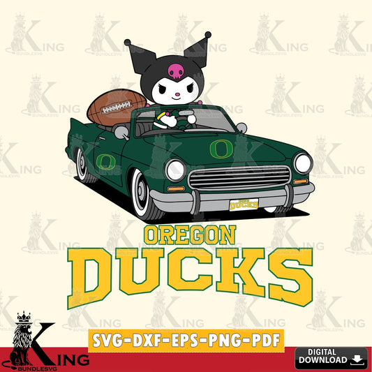 Oregon Ducks Kuromi Car Football Game SVG file, Cricut, Cut file  , Digital Download , Instant Download, Sanrio svg, Clipart