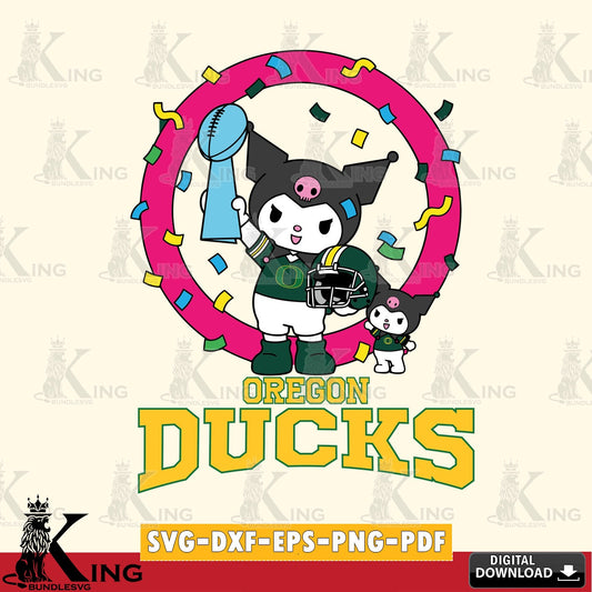 Oregon Ducks Kuromi Football Champion SVG file, Cricut, Cut file  , Digital Download , Instant Download, Sanrio svg, Clipart