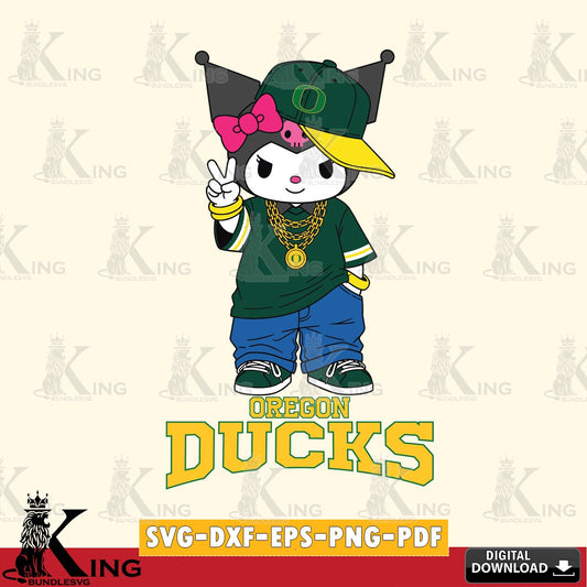 Oregon Ducks Kuromi Streetwear Style SVG file, Cricut, Cut file  , Digital Download , Instant Download, Sanrio svg, Clipart