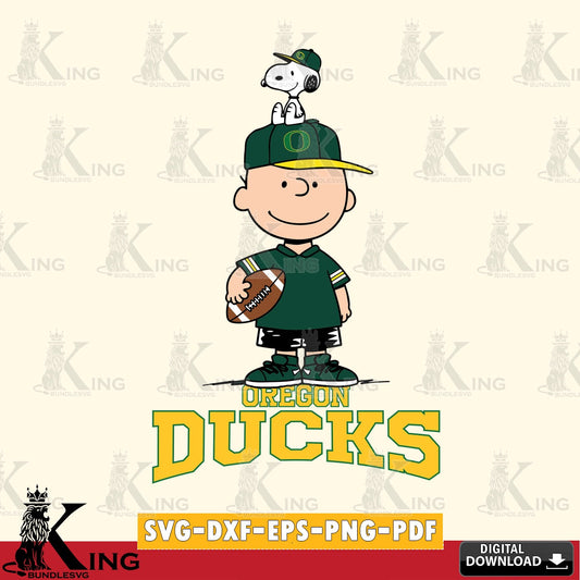 Oregon Ducks Peanuts Football Rugby SVG, Cricut, Cut file  , Digital Download , Instant Download, Peanuts svg, NCAA svg, Football svg, Sport svg