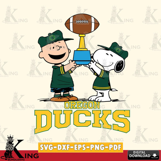 Oregon Ducks Peanuts Football Trophy SVG, Cricut, Cut file  , Digital Download , Instant Download, Peanuts svg, NCAA svg, Football svg, Sport svg