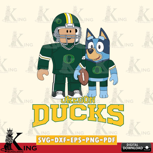 Oregon Ducks Roblox & Bluey Football SVG file , NCAA Cricut,  File cut , Digital Download , PDF File