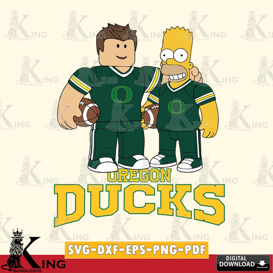 Oregon Ducks Roblox & Homer Simpson Football SVG file , NCAA Cricut,  File cut , Digital Download , PDF File