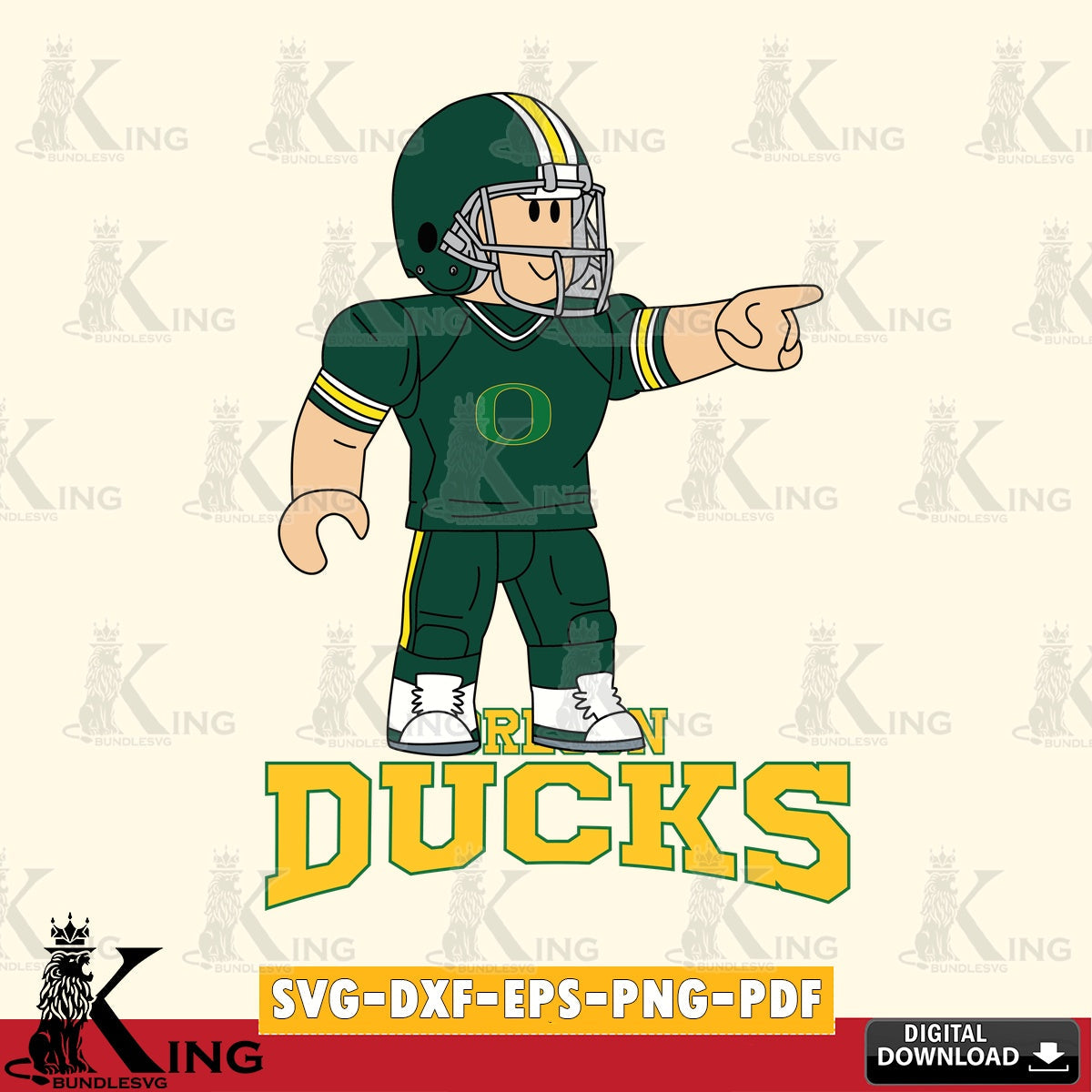 Oregon Ducks Roblox Player Football SVG file , NCAA Cricut,  File cut , Digital Download , PDF File